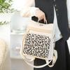 Vintage Leopardenmuster Patchwork Rucksack Multifunktionale Umhängetasche Große Kapazität Studentenrucksack