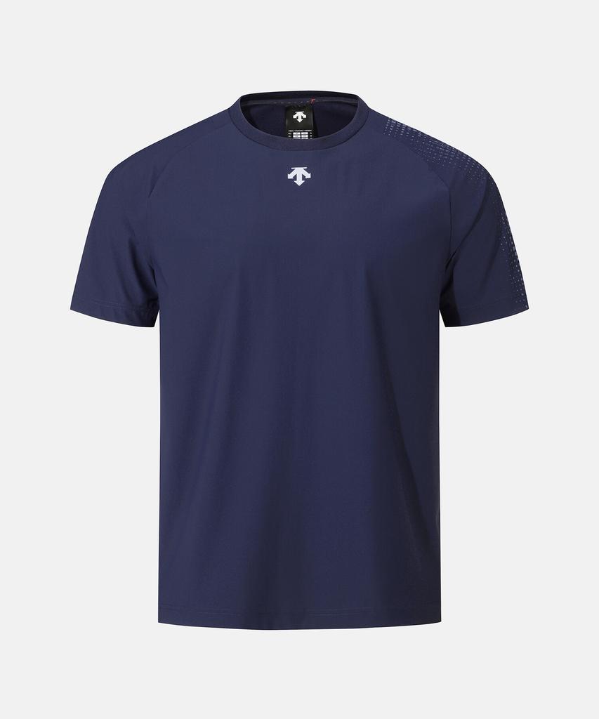 DESCENTE Men'S Cooling Tricot Graphic Short Sleeve T-Shirt Dark Navy Sr311Tts76 (B Type)