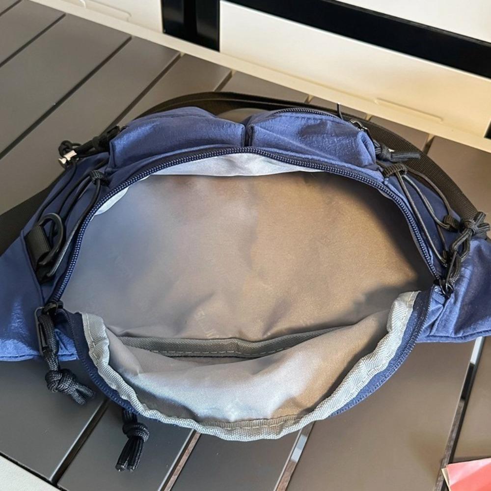 Y2k Men Waist Bag Large Capacity Sports Fanny Pack Simple Multi-pocket Chest Bag  Women
