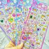 4 Pcs 3D Gorgeous Cute Cat Translucent Gemstone Stickers for Scrapbooking Kawaii Stickers Craft Supplies