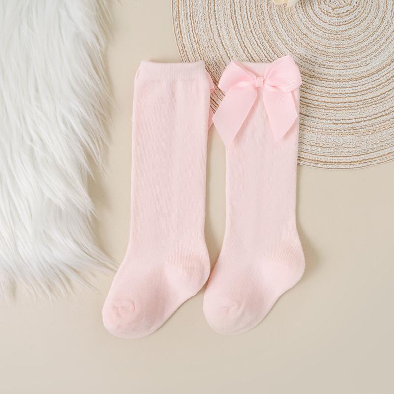Șosete pentru bebeluși și copii mici de marcă nouă, toamnă iarnă, șosete lungi până la genunchi pentru copii fete, bumbac cu fundă mare, stil spaniol, șosete de podea pentru copii