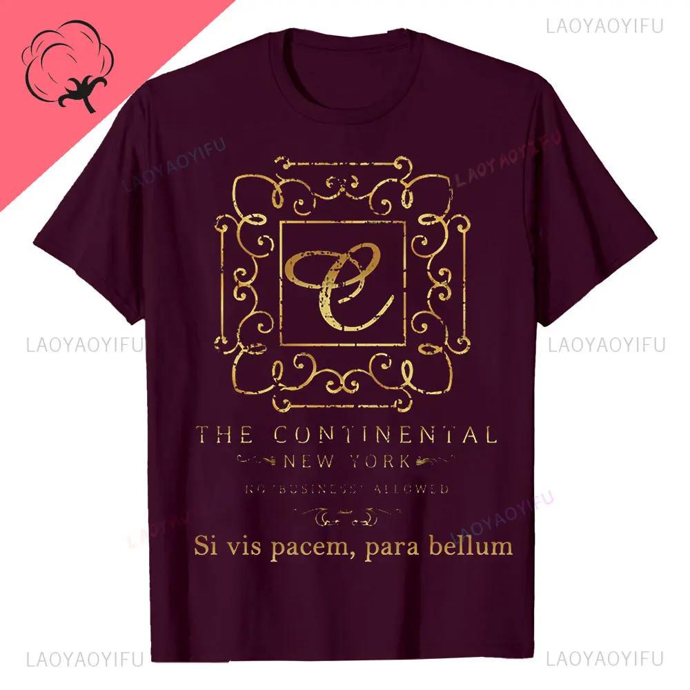 John Wick Movie Printed T Shirt Continental NYC Adult Short Sleeve Action Thriller Vintage Style Graphic Oneck Summer Tees