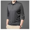 2024 Høst Langermet Herre Avslappet Ensfarget Poloskjorte Høstkrage T-skjorte Herre Business Base Topp
