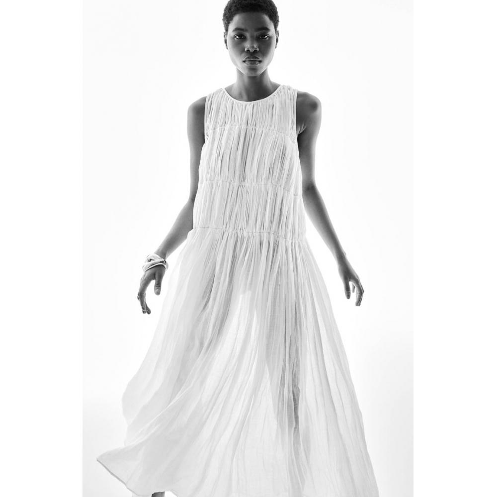 

H M Ramie Maxi Dress White