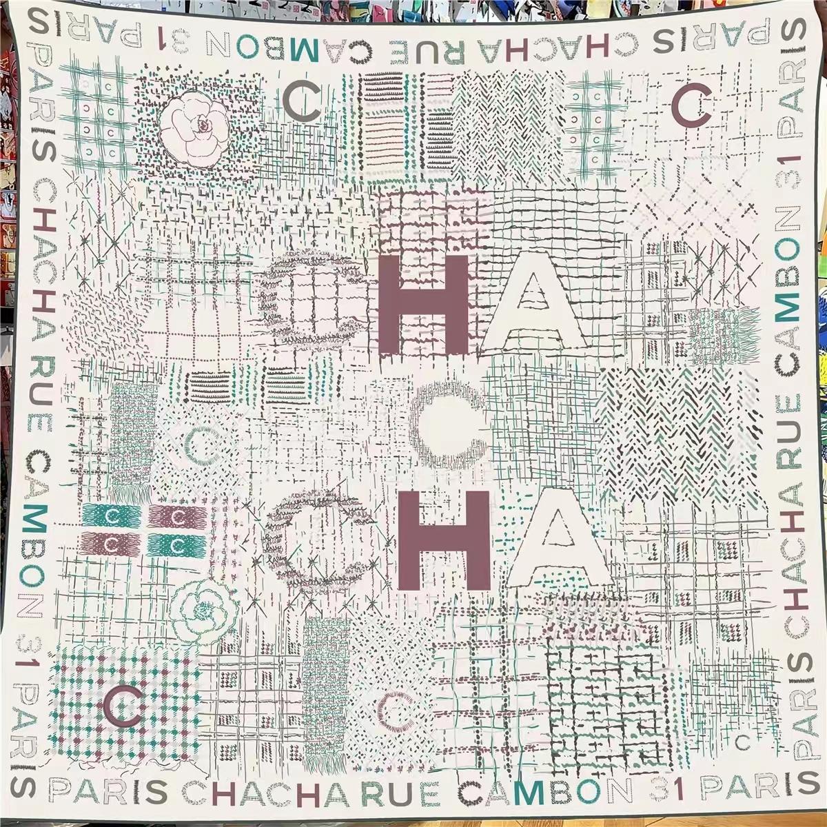 

POBING 30% Silk 70% Cashmere Scarf Women Hand Rolled Letters Square Scarves Wraps Bandana Big Hijabs Female Foulard 135CM 135CM x 135CM