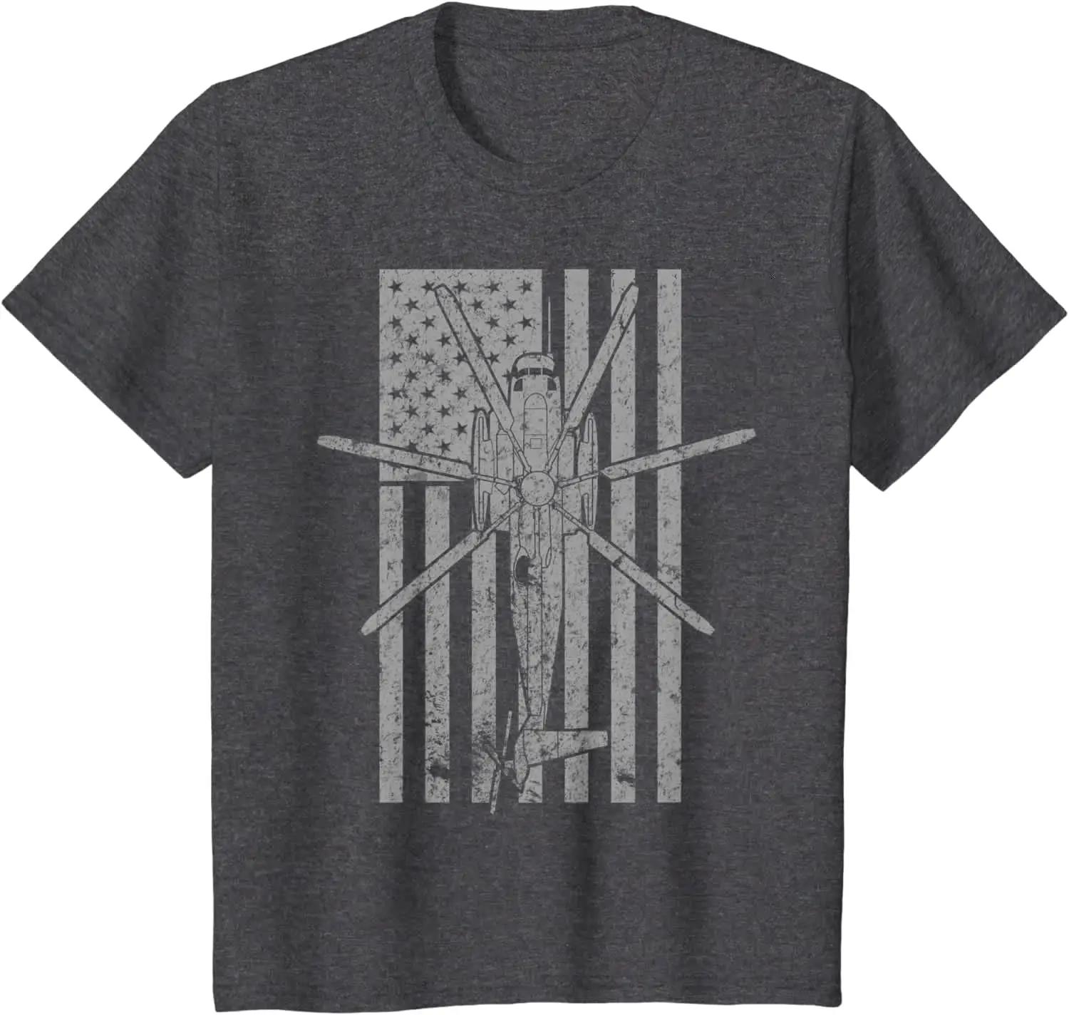 

CH53 Sea Stallion Military Helicopter Vintage Flag TShirt 100 Cotton ONeck Summer Short Sleeve Casual Mens Tshirt S