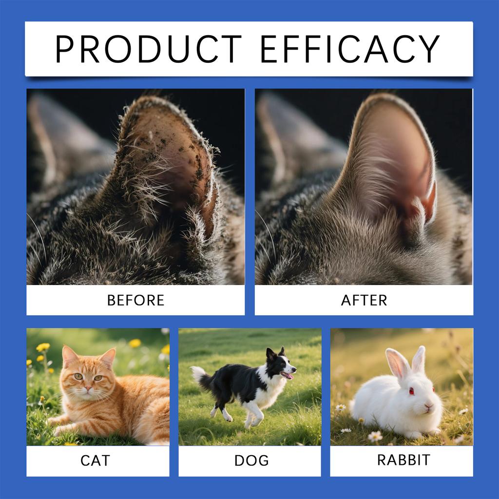 Pet Ear Drop Eye Drop Cleaning Earwax For Infections Remove Dirt For Dogs Cats60ml