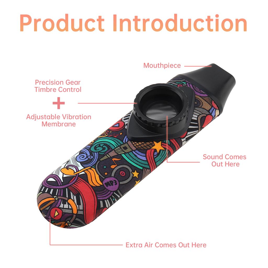 Professional Adjustable Tone Kazoo 5 Membranes Lanyard All Ages Unique Gifts Great Sound