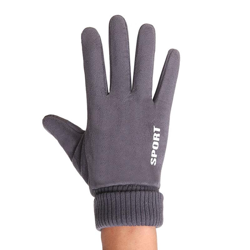 

Unisex Winter Touchscreen Fleece-Lined Suede Outdoor Gloves 1 Pair