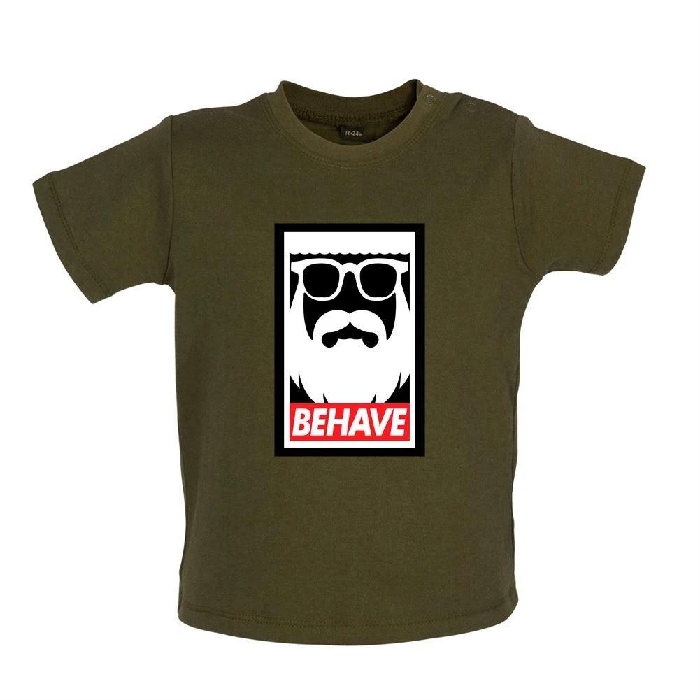 Behave Santa - Baby Kids Boys Girls Unisex T-Shirt / Babygrow - Christmas Xmas Funny Claus Father 130