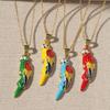 Venezuela Colorful Parrot Pendant Gold-Plated Copper Necklace for Women