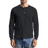 Men's Casual Knit Button-Up Long-Sleeve Shirt