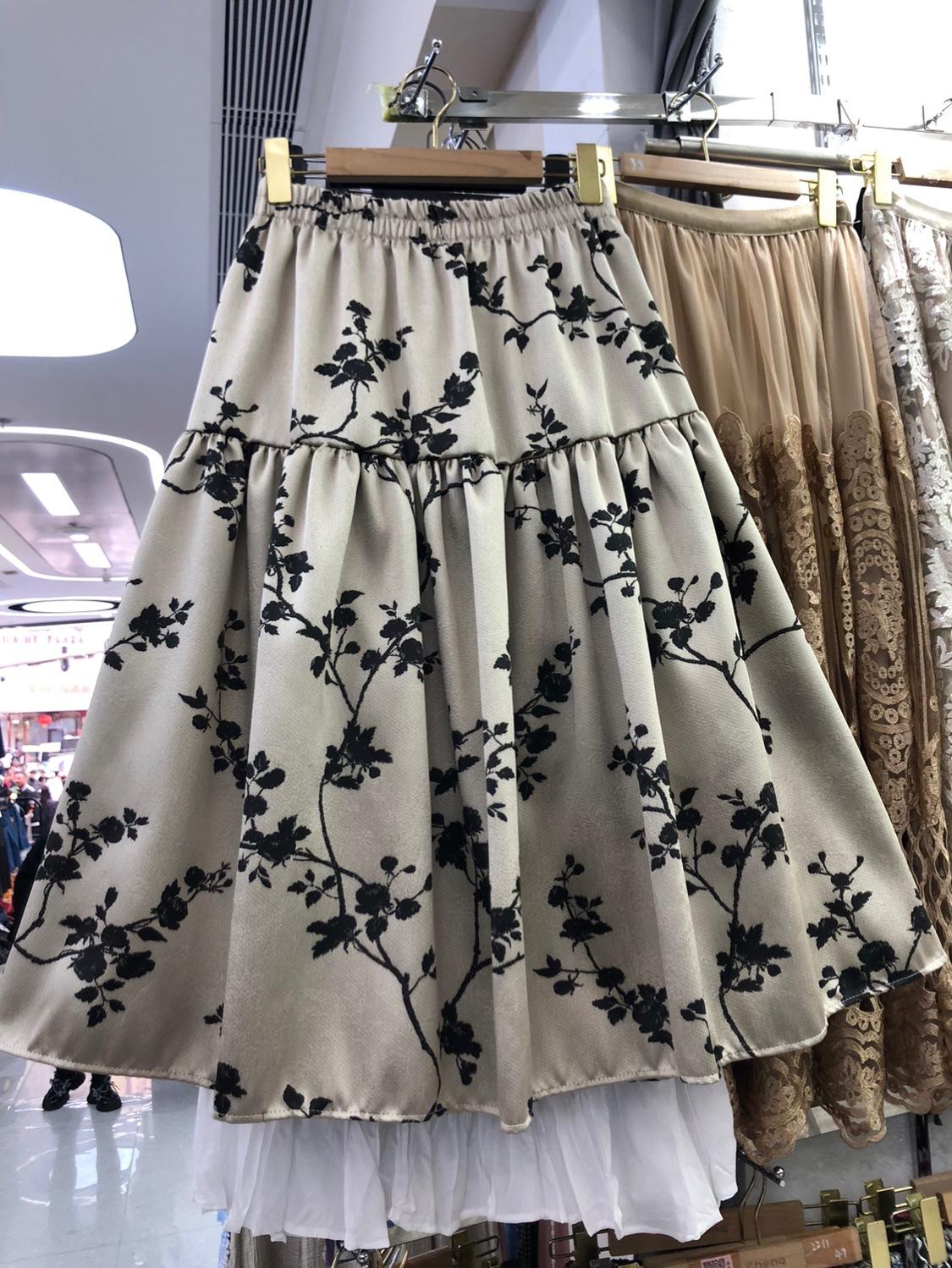 

Юбка с вышивкой в цветочек, женская пышная юбка-зонтик в стиле «бутон», новая китайская ретро-юбка А-образной формы, тонкая, средней и длинной длины one size fits all