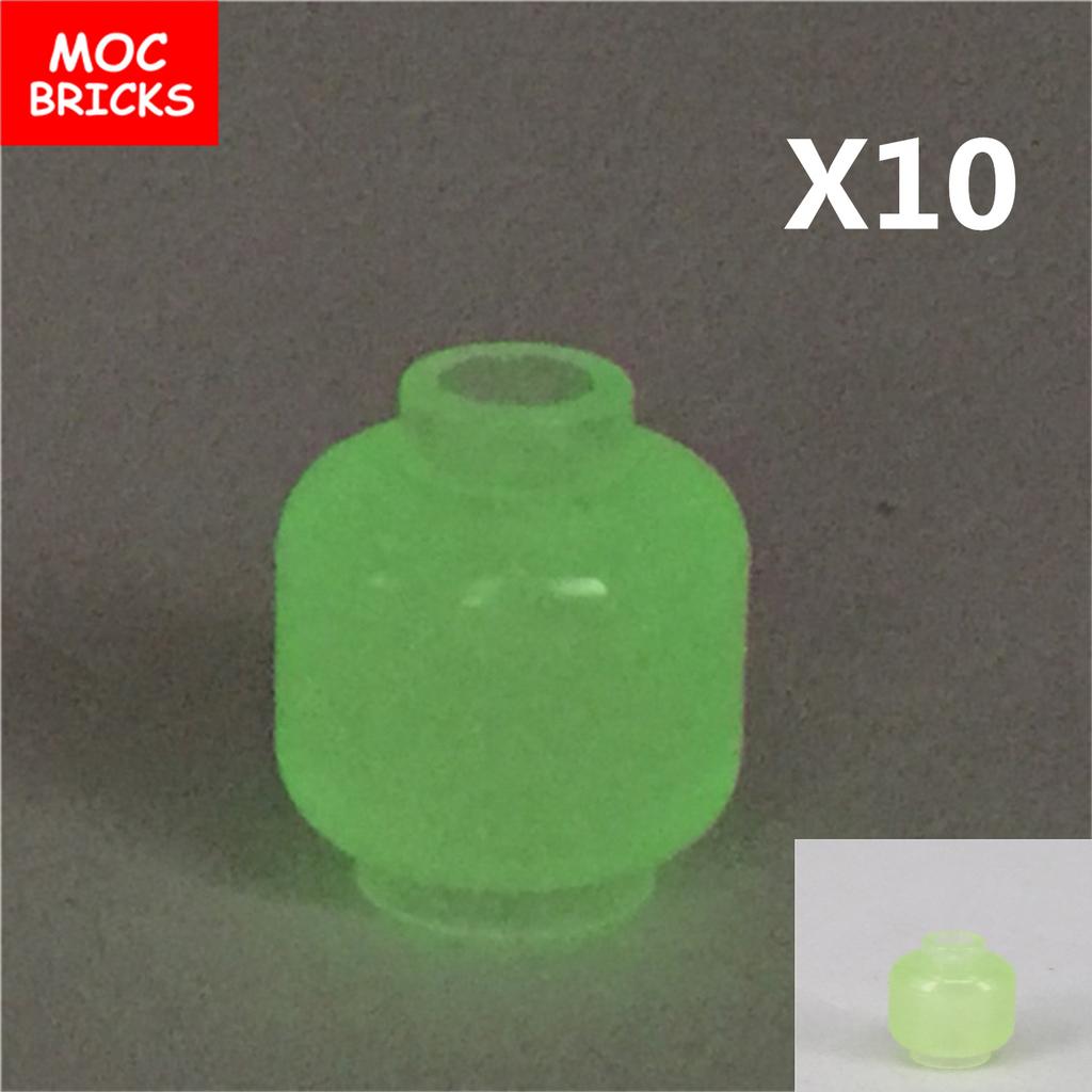 MOC Bricks Luminous Ghost Wolf Head Hands Heart Model Figure Body Part Small Compatible Educational Building Blocks Boy's Toys