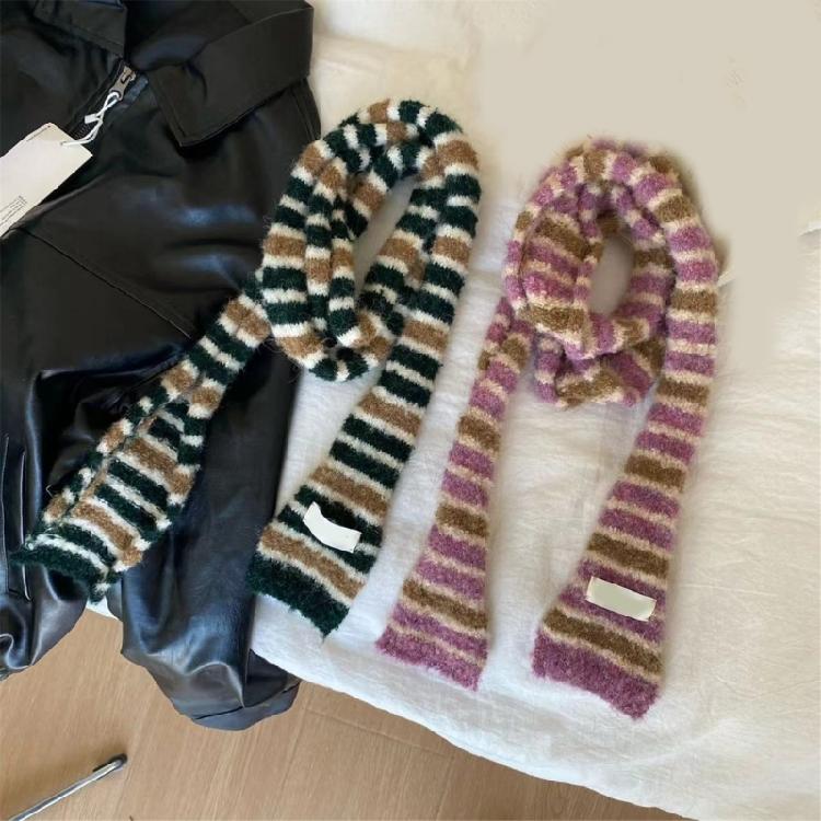 Women Skinny Scarf Thin Choker Knit Belt Long Tie Scarf Bag Handle Wrap