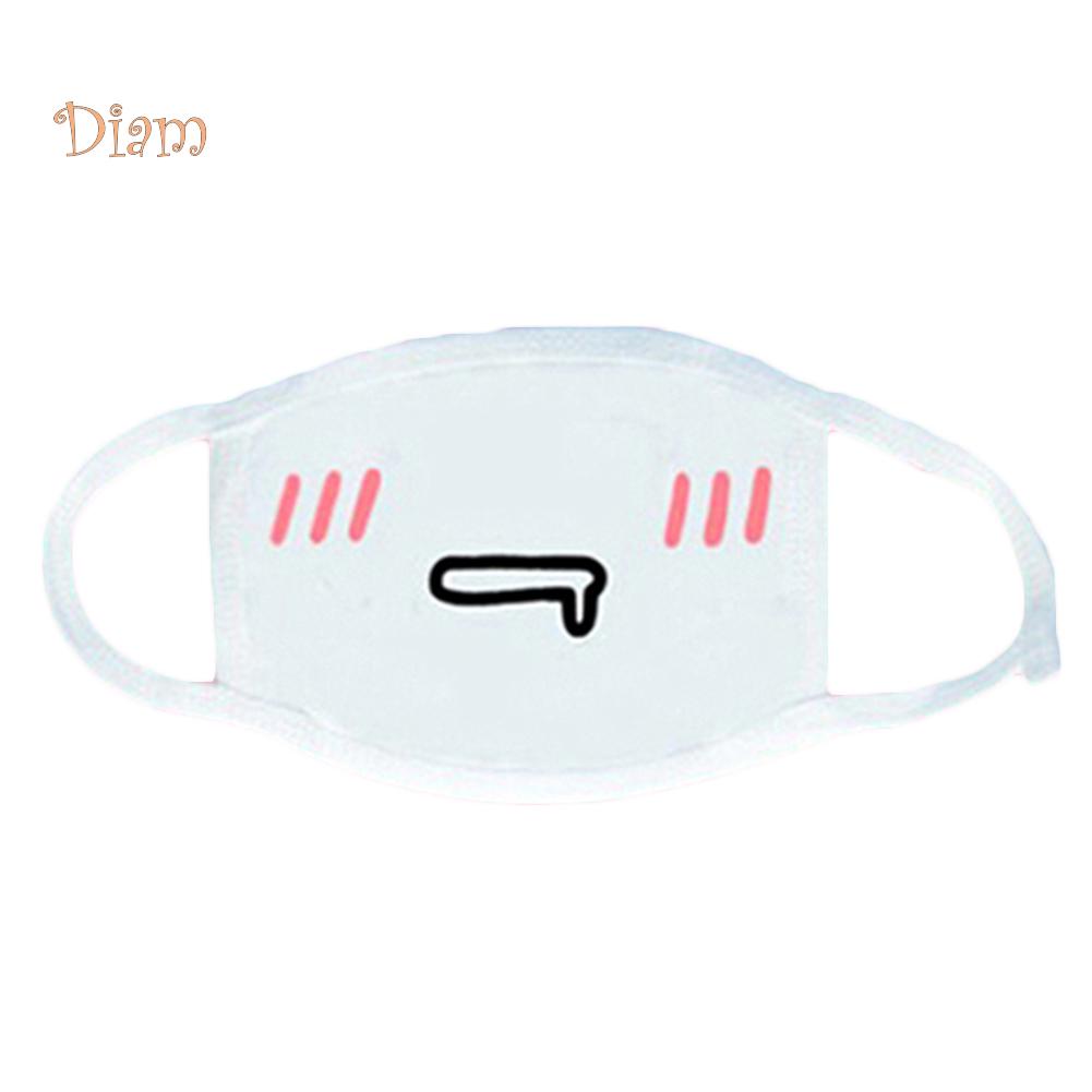 ALL-FASHION-MALL Λευκή Anime Εμοτικόν Μάσκα Στόματος Kaomoji Αντι-Σκόνης Kawaii Μάσκα Προσώπου