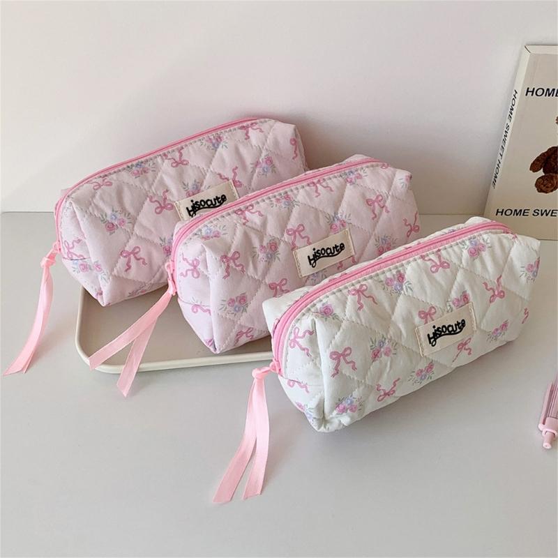 Simple Pencil Case Sweet Bows Pen Case Pencil Pouch Aesthetic Pencil Bag Pen Pouch Desk Organizers for Student