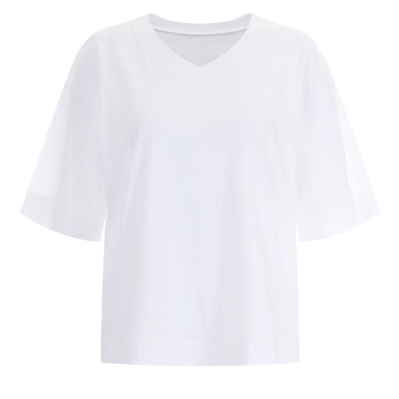 Shop   Women V Neck 5 8 Loose FiT 100  CoTTon T shirT Black Dai Wsh 12011