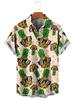Lustiges Herrenhemd Ananas-Muster 3D-Druck Tops Sommer Neu Lässig Urlaubshemd Knopf Revers Kurzarm Unisex Kleidung