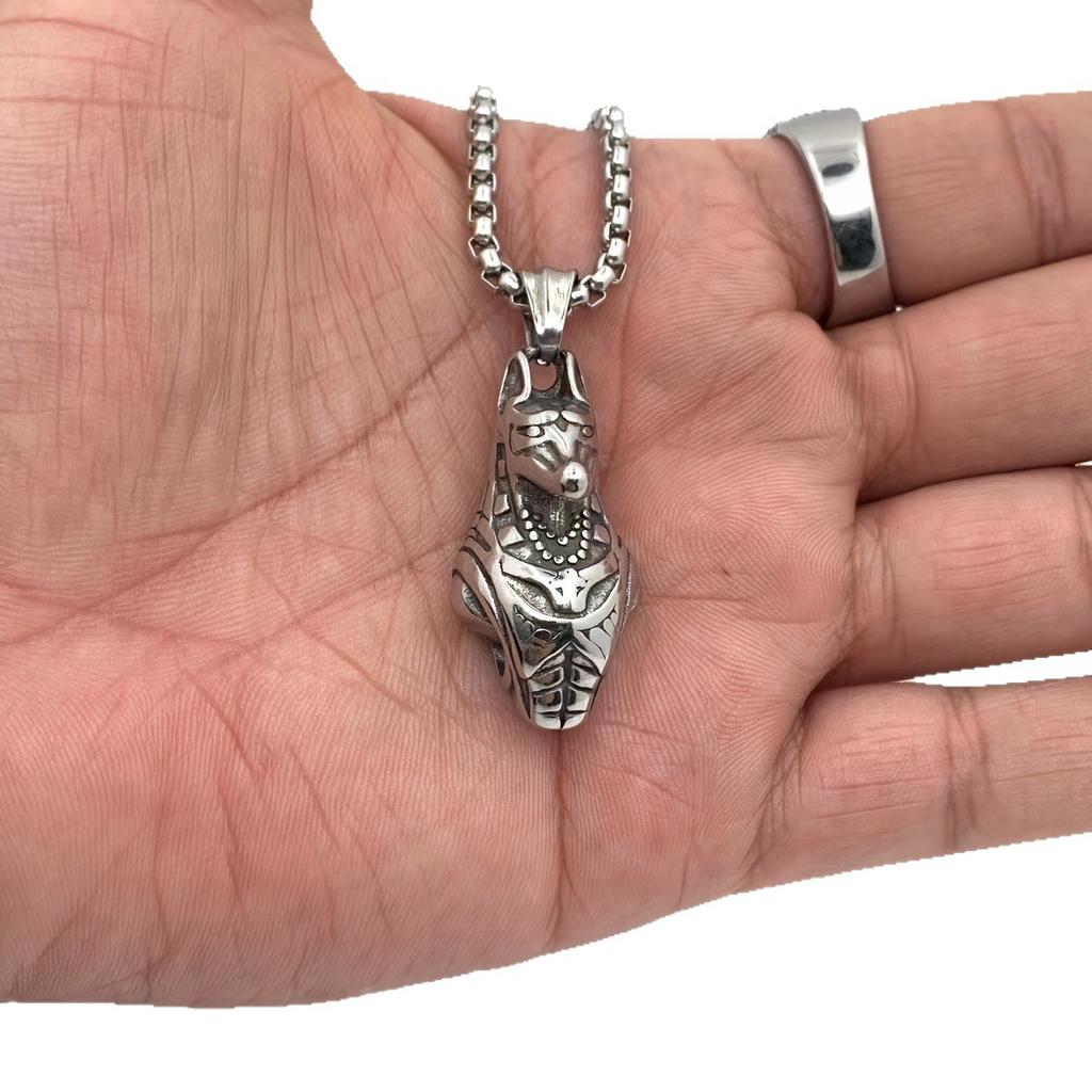 European and American Retro Egyptian Desert God Anubis Trendy Men and Necklace Pendant