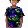 3D Pattern Animal Print Children's T-shirt Short Sleeved Summer Sports Fashion Street Casual Top