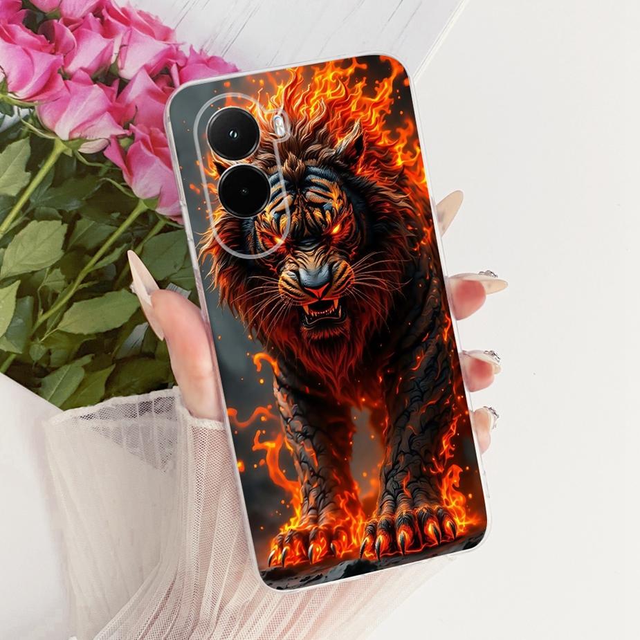 For Xiaomi Poco M7 4G Case PocoM7 Plus Cool Dragon Luxury Painted Cover Soft Silicone Case For Xiaomi Poco M7 Pro PocoM7 5G Bags