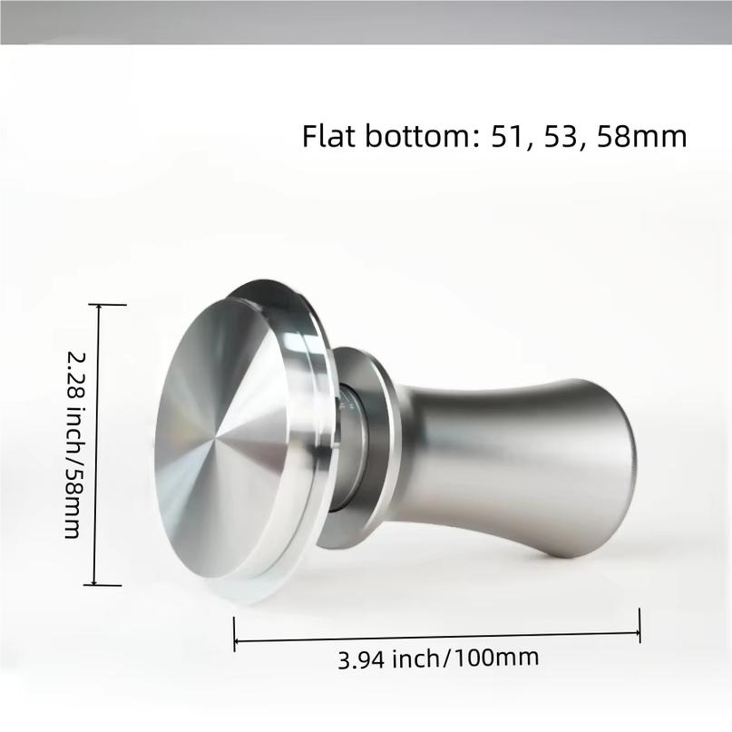 1Pc Coffee Tamper, Coffee Tamper, Stainless Steel Smooth Bottom or Threaded Bottom, Three Sizes: 51mm, 53mm, and 58mm