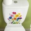 Watercolor, Colorful Flower Beds, Bathroom, Toilet, Toilet Decoration and Beautification Wall Stickers
