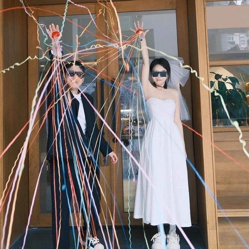 Hand-Thrown Colored Ribbons for Weddings, Engagements, Birthdays, and Photo Props 1 pc Colorful Quick Clean