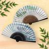 Stylish Business Fan Set with Fan Pouch and Handkerchief Dragon Cloud [Osaka Choseido] Men's - (Blue Dragon)