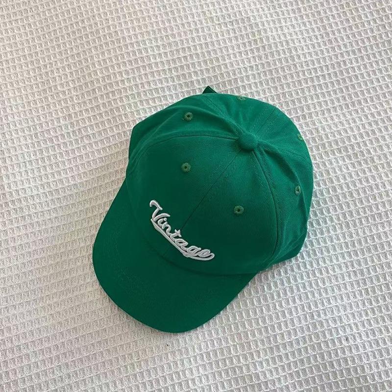 

Винтажная детская бейсболка с вышитыми буквами, солнцезащитные шляпы для малышей для мальчиков и девочек, сезон: весна-лето, детская шляпа Snapback 52cm зелёный