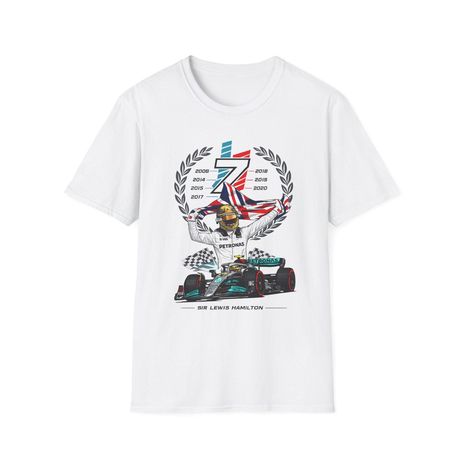 Lewis Hamilton 7 Time Racing T-Shirt | F1 Champion Tribute S