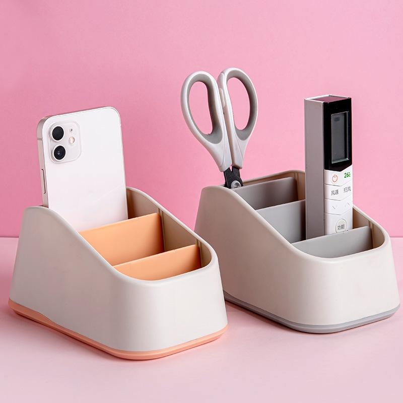 Uchwyt na pilota 4-gniazdowy schowek na biurko pilot do telewizora telefon trapezowy kosz organizer na artykuły piśmiennicze etui domowe hotelowe