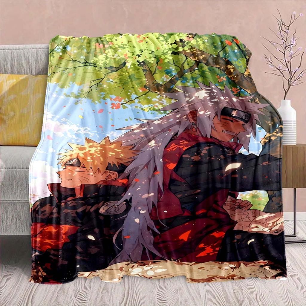 Naruto Anime Flannel Blanket - Soft Warm Perfect for Sofa, Bedding Camping Travel Office Home Decor -QJY