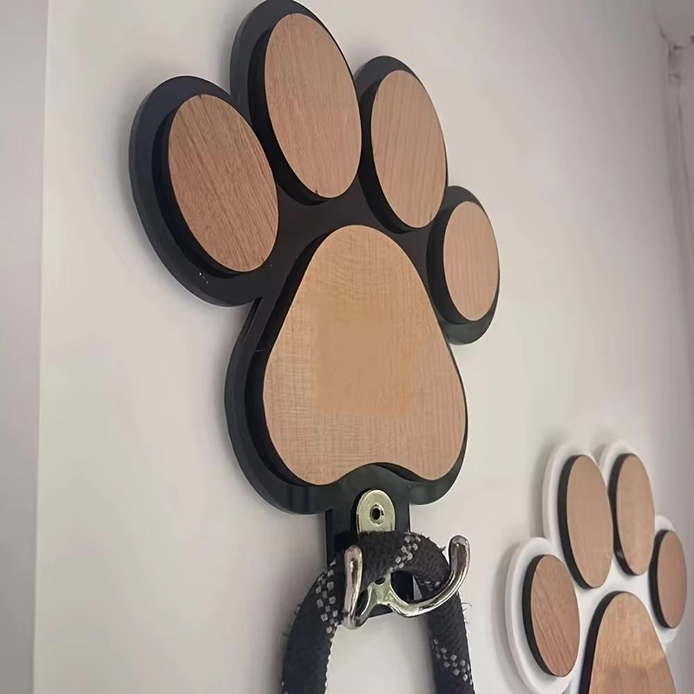 Multi-Functional Paw Print Leash Hanger Paw Design Collar & Coat Hanging Dog Leash Holder Pet Accessories Storage Handcrafted
