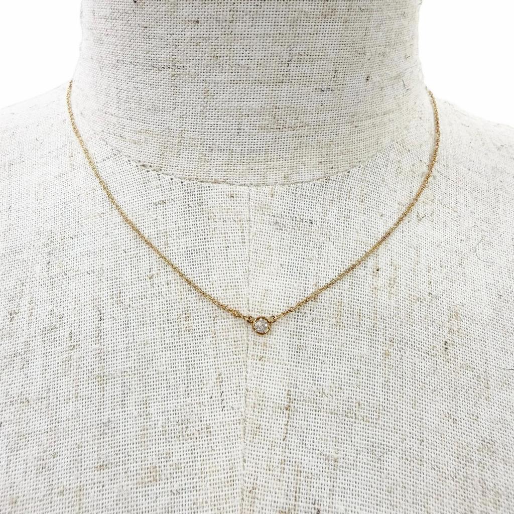 Great TIFFANY&Co. Necklace By the Yard 1P Diamond Necklace Yellow Gold 750 Women Used