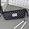 Polka Dot Eco Friendly Material Large Capacity Pencil Pouch Stationery Storage Bag for School Students Office Supplies Organization