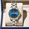 Rhombus Ladies Dual Calendar Waterproof Luminous Wristwatch with Solid Strap - Fashionable Gift for Women