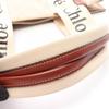 Used Chloe WOODY Medium Tote Tote Bag canvas leather Beige Brown Used Women
