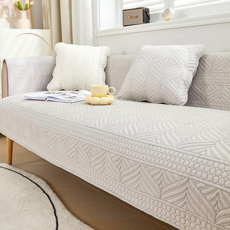

Sofa Cushion Four Seasons Universal Non-Slip Fabric Pure Cotton Simple Modern Seat Cushion Cotton Solid Wood Sofa Cover Towel Cover Cloth 70*70cm