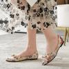 Wearing Cheongsam Paired with Spring Fashionable Soft Soled Shoes, Retro Pointed Single Shoes, Flat Bottomed Printed Women's Shoes In Large Size