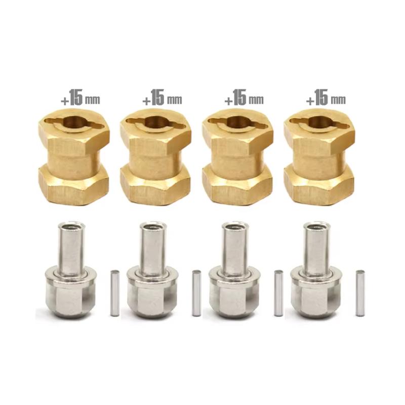 4pcs 12mm/15mm/17mm Axle Widen Hexagon Wheel Adapter For 1/10 RC Crawler Car TRX4 RC4WD D90 D110 Axial Scx10 90046 catRC