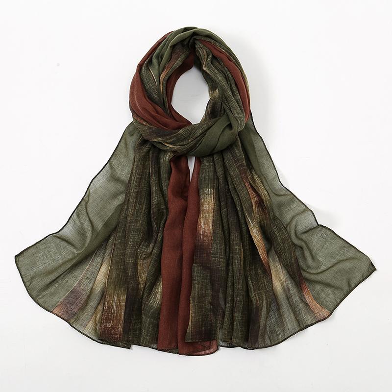 

Fashion Stripe Ployester Hijab Scarf Muslim Woman Hijab Shawls Lady Soft Long Big Size Wraps Islamic Turban Femme Bandana