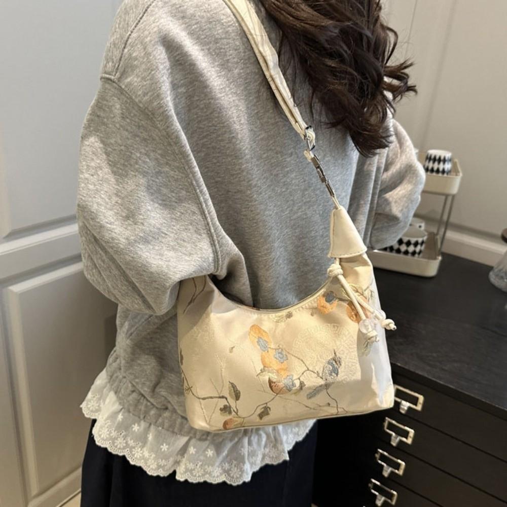 Canvas Chinese Style Handbag Zipper Cheongsam Bag Luxury Pea Purses  Women