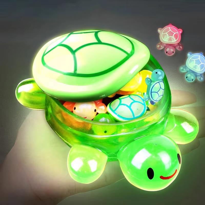 17cm Jumbo Openable Glow-in-the-Dark Turtle Doll Oversized Soft Toy Storage Box Sea Turtle Ornament for Kids