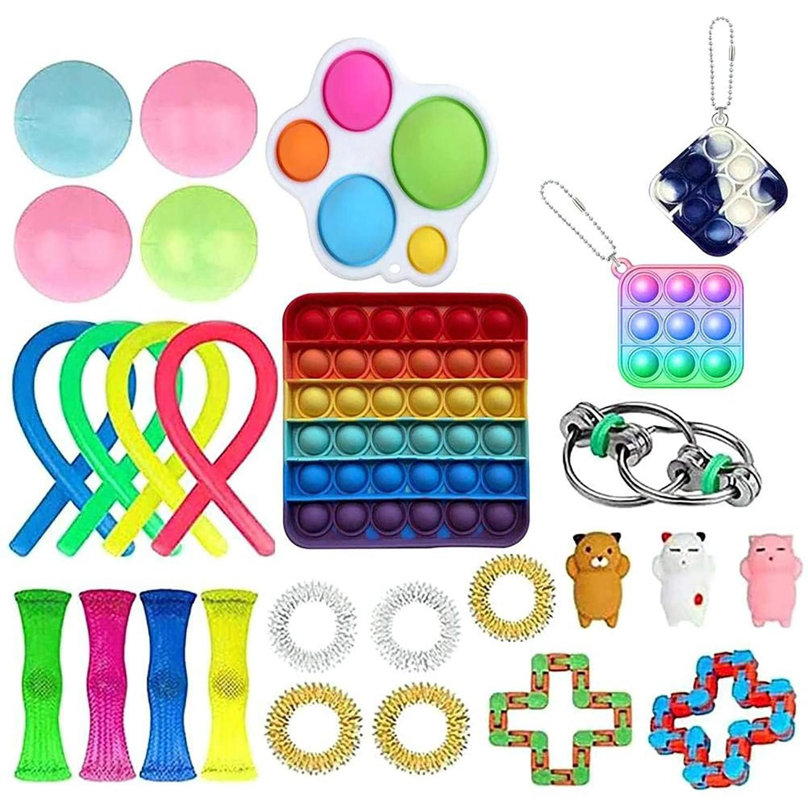 

Набор сенсорных игрушек для снятия стресса, сенсорные игрушки с нажимным пузырем для детей и взрослых
