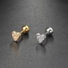 Heart Earrings for Women Dainty Helix Piercing Trend 2024 Silver Color Zircon Tragus Daith Lobe Cartilage Ear Studs Body Jewelry