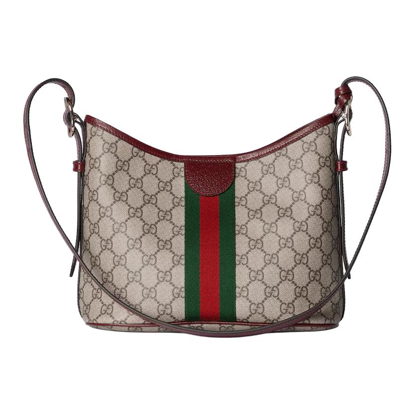 Gucci Ophidia Classic Double G Logo Canvas Shoulder Bag Small Women bags Beige Dark-Brown 836872-FAE0K-9854