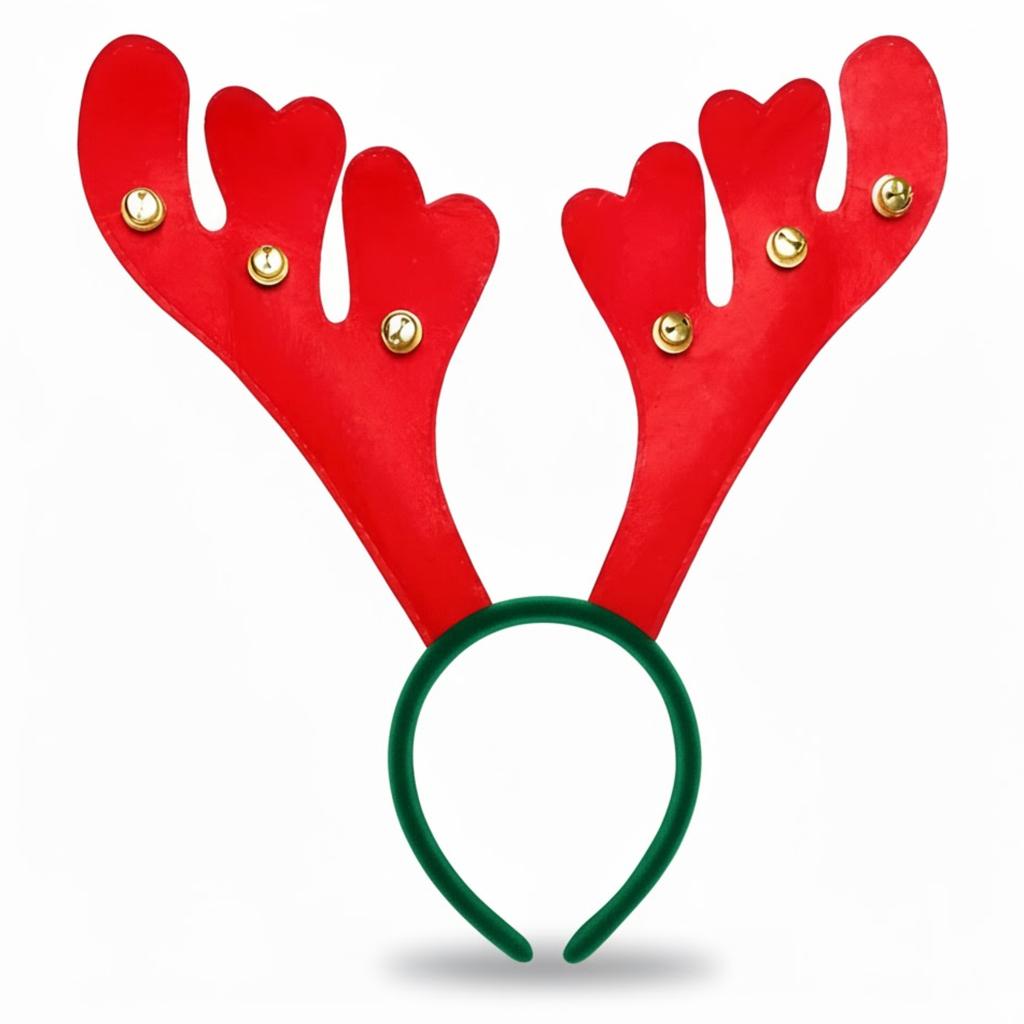 Christmas Reindeer Antler Headband with Bells, Costume for Photoshoot, Prop