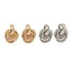 2Pcs Trendy Stainless Steel Gold Color Knot Hoop Earring For Women,Shiny Cute Tragus Cartilage Ear Stud Suitable Give Girlfriend